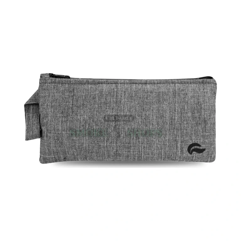 Skunk S24 smell-proof zipper pouch open view in El Paso showing padded carbon lining, lifetime warranty