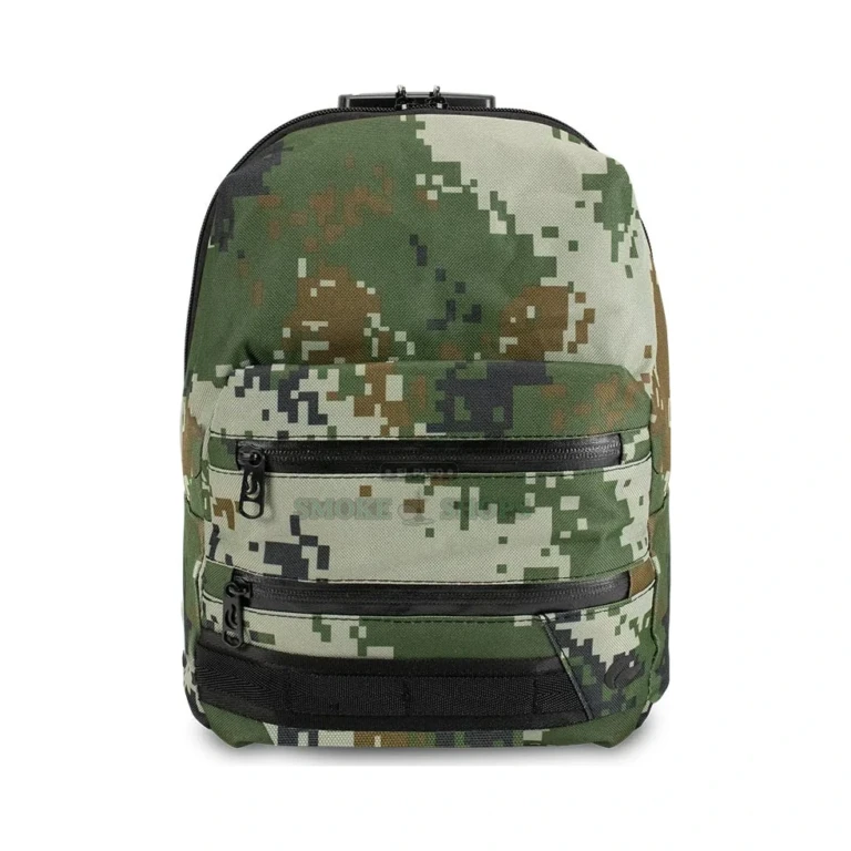Skunk Mini Backpack interior in El Paso, carbon-lined smell-proof compartments and double-zip closure, pick up today