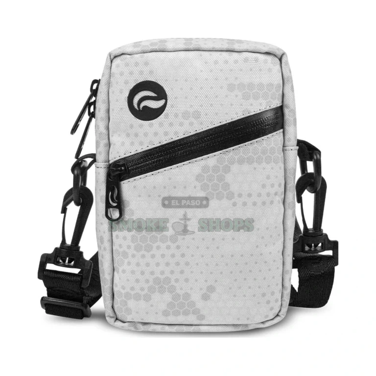 Skunk Slide Mini Pack smell-proof crossbody bag in El Paso showing two padded compartments, lockable, same-day pickup