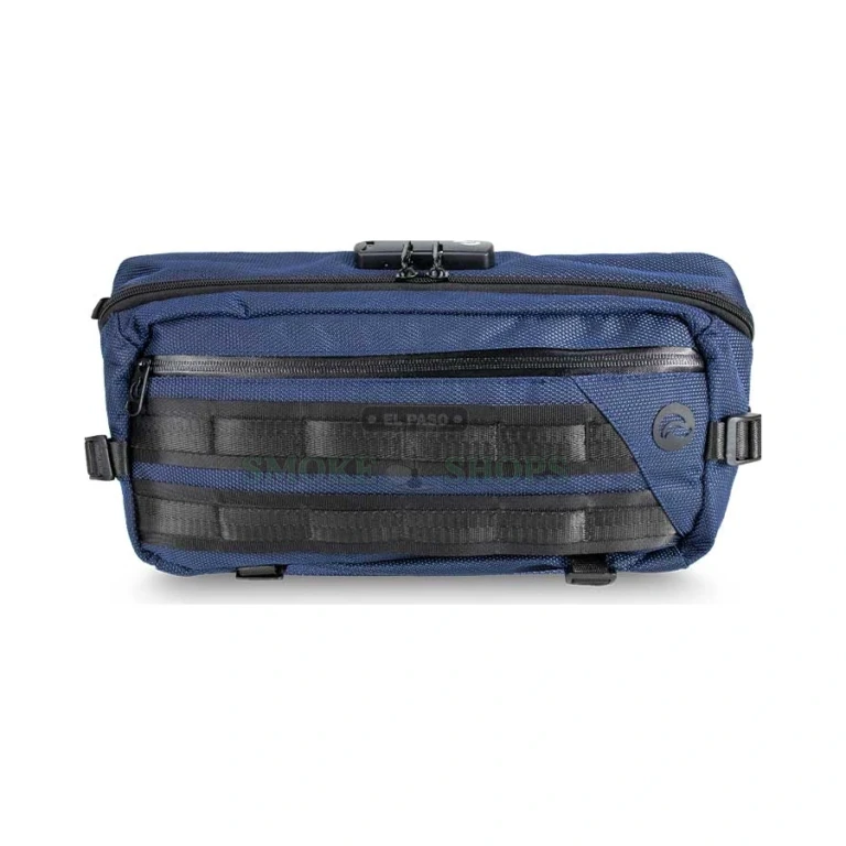 Skunk Sling SLM crossbody bag combination lock detail in El Paso, secure smell-proof storage, pick up today