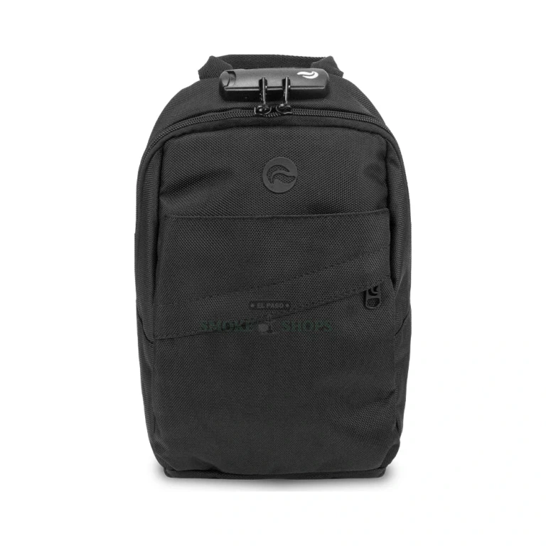 Skunk Uno carbon-lined backpack open view in El Paso, roomy main compartment for herb and travel gear