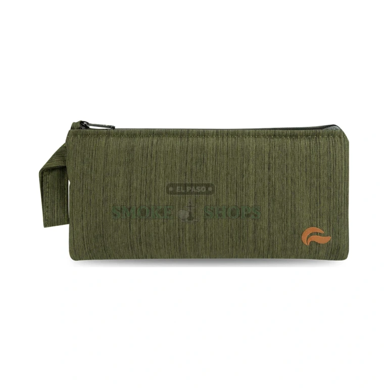 Skunk Zip Pouch in El Paso showing the durable zipper and soft padding, smell-proof carbon-lined storage pouch