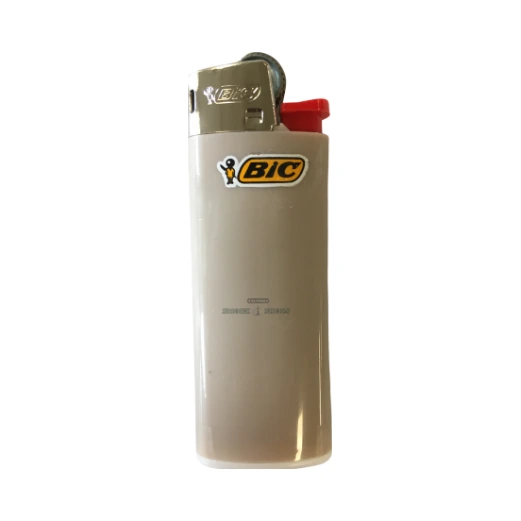 Small Bic Lighter in El Paso top view of hood and spark wheel, compact disposable soft-flame pocket lighter