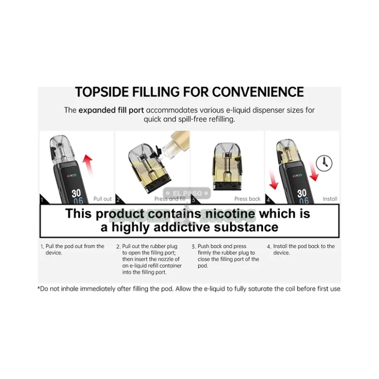 SMOK Arco Max pod system flat pen shape in El Paso, 1300mAh built-in battery refillable vape, pick up today