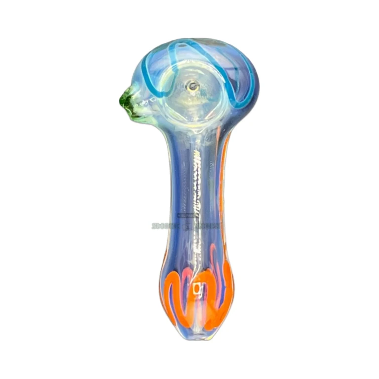 Smokey Squigs borosilicate hand pipe mouthpiece in El Paso, round lip and left-side carb, glass pipe
