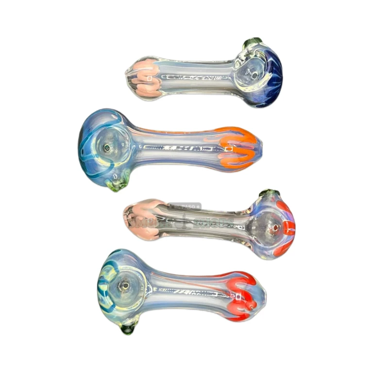 Smokey Squigs glass spoon pipe standing upright in El Paso, about 96 mm long, in stock near me