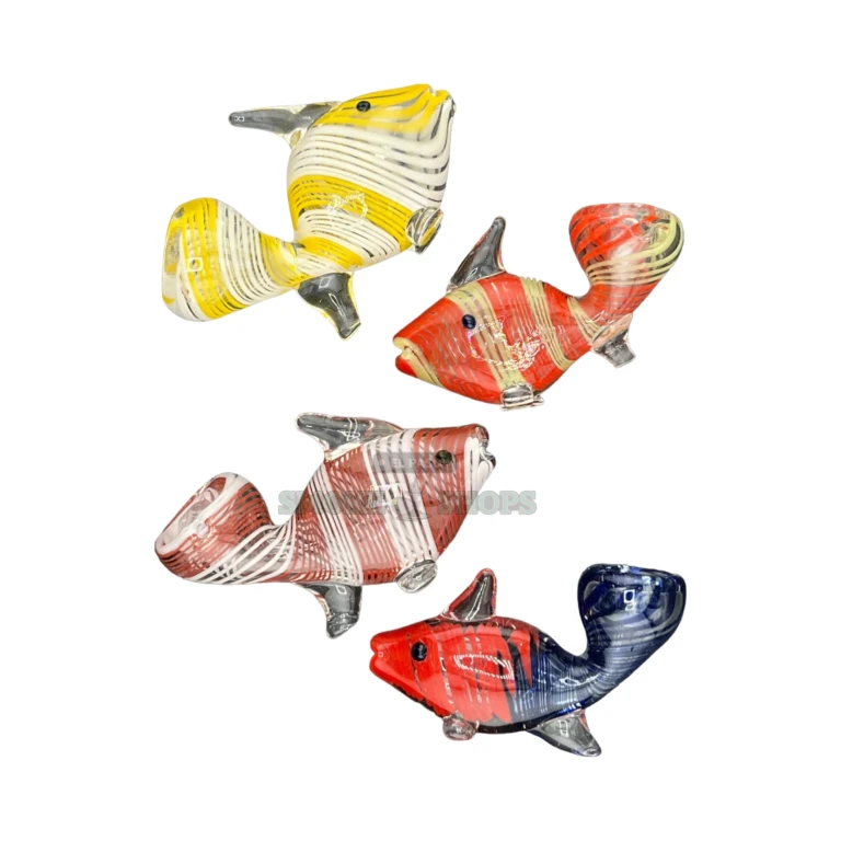 Smoking Nemo glass spoon pipe standing upright in El Paso, colored swirl pattern, in stock