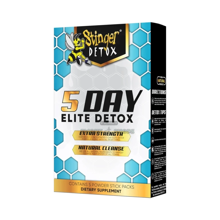 Stinger Detox 5 Day powder stick packs in El Paso, vegan-safe caffeine-free cleanse drink mix, in stock at 10 stores