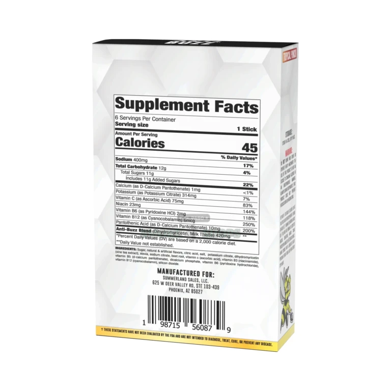 Stinger Detox Anti-Buzz 12-pack counter display in El Paso, morning-after recovery supplement, same-day pickup