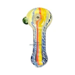 Stripes and Grid Glass Spoon Hand Pipe thumbnail