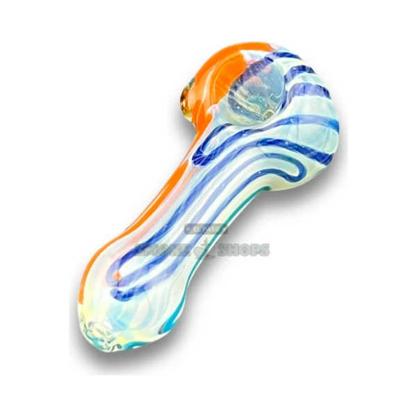 Superman Swirl Glass Spoon Hand Pipe
