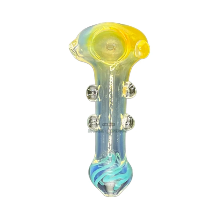 Swirled Tip borosilicate hand pipe in El Paso, bumped texture about 102 mm long, glass pipe near me