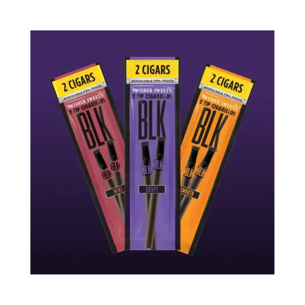 Swisher BLK Tip Cigarillos in El Paso, 2-Count Foil Pouch