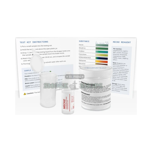 Mecke Reagent Test Kit by Test Kit Plus in El Paso, single-reagent spot test bottle with multi-use vial, same-day pickup