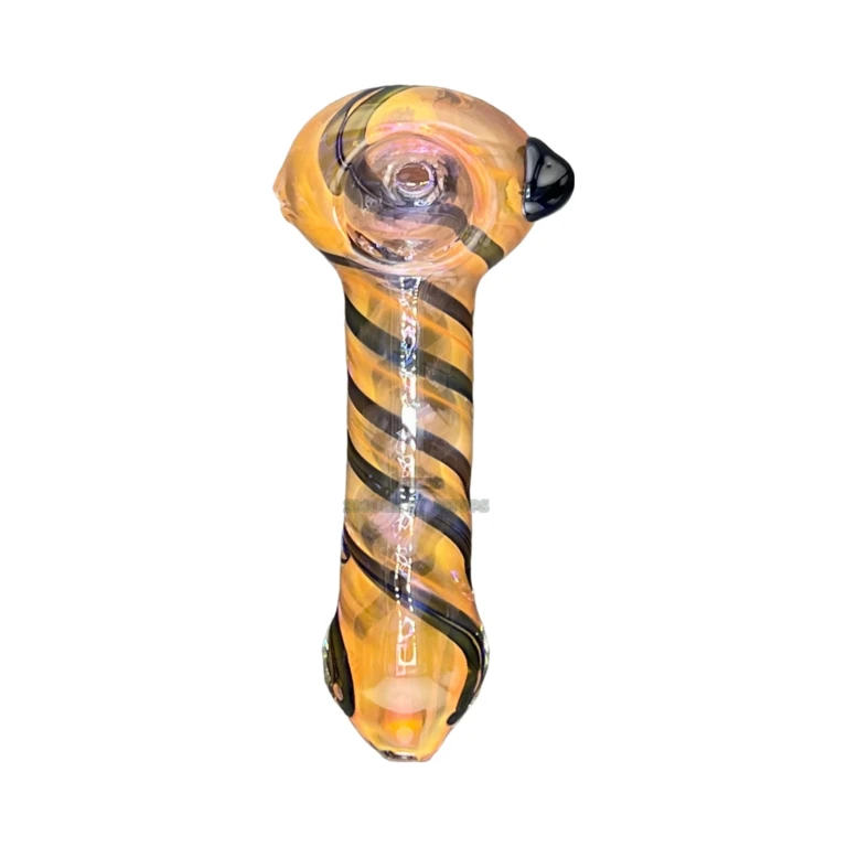 Thick Pink Fume borosilicate hand pipe mouthpiece in El Paso, about 125 mm long with a left-side carb, glass pipe