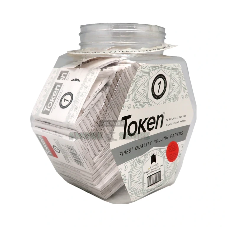 Toke Token 1.0 White rolling papers pack front view in El Paso, single wide size with slow even burn