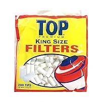 TOP King Size filter tips in El Paso, 200-count resealable bag of 18mm white push-in crutches for hand-rolling