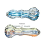 Tri Stripe Glass Spoon Hand Pipe thumbnail