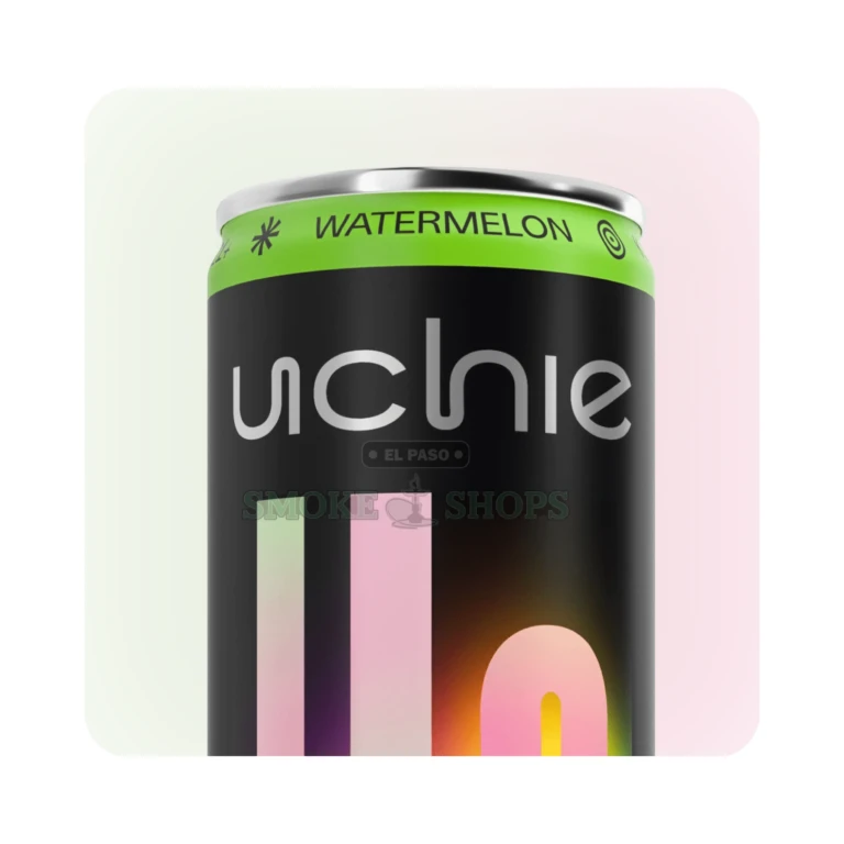 Kratom x Kava Drink Uchie Watermelon close-up at El Paso Smoke Shop, in stock near me for same-day pickup