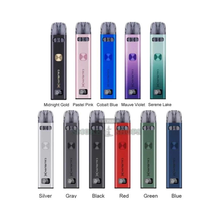 Uwell Caliburn G3 Lite refillable pod system in El Paso showing 2.5 mL side-fill pod, in stock at 10 stores