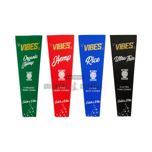 Vibes cones box in El Paso, pre-rolled cones in rice, hemp, organic hemp and ultra thin paper, same-day pickup