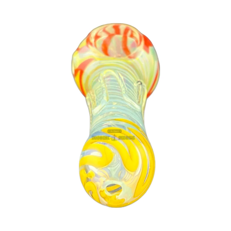 Wavey glass spoon pipe bowl close-up in El Paso, 18 mm bowl for tobacco use, El Paso Smoke Shops