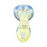White Spiral Fume Glass Spoon Hand Pipe thumbnail