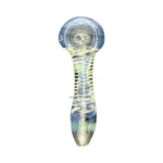 White Spiral Fume Glass Spoon Hand Pipe thumbnail