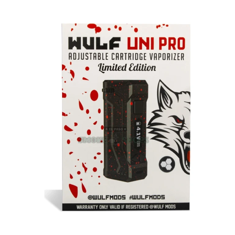 Uni Pro Wulf Black Red Spatter close-up at El Paso Smoke Shop, in stock near me for same-day pickup