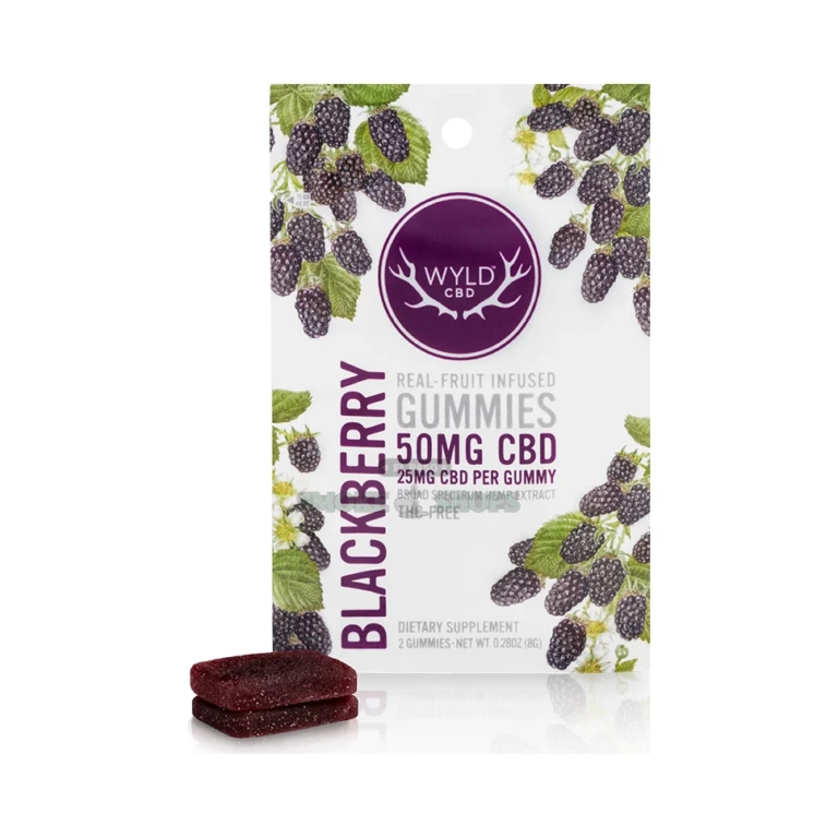 CBD Gummies 50mg 2ct Pack WYLD Blackberry at El Paso Smoke Shop, in stock near me for same-day pickup