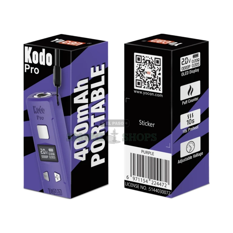 Kodo Pro Yocan Purple close-up at El Paso Smoke Shop, in stock near me for same-day pickup