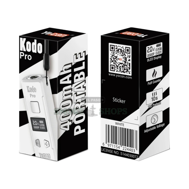 Kodo Pro Yocan White DNO close-up at El Paso Smoke Shop, in stock near me for same-day pickup