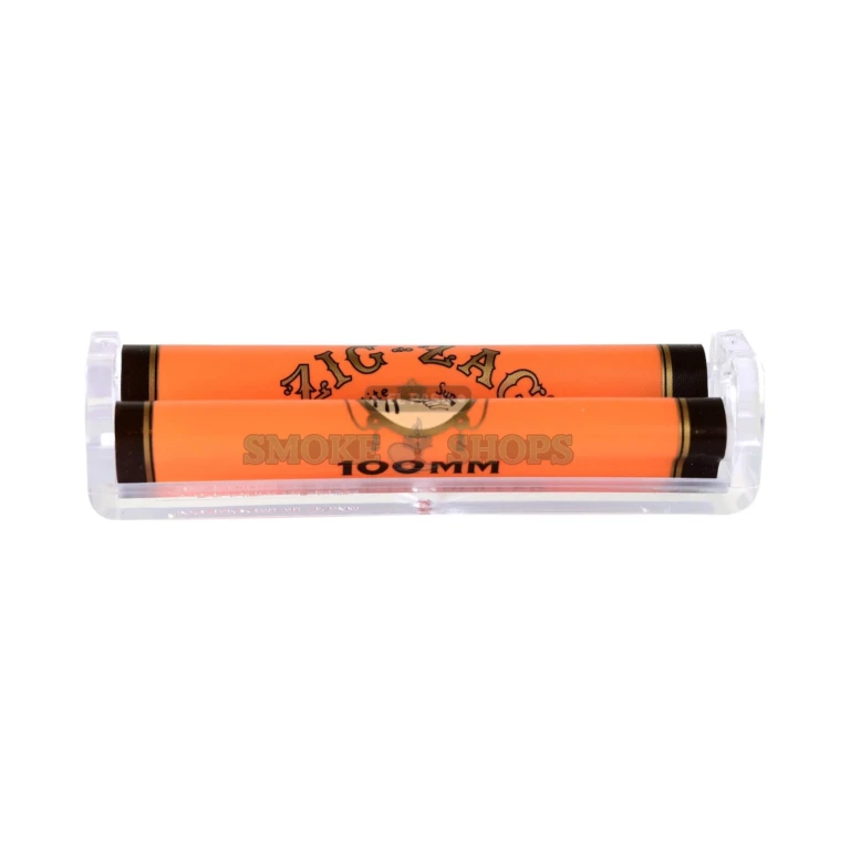 ZigZag 100mm cigarette roller in El Paso, compact orange RYO hand roller for loose tobacco, in stock at 10 stores