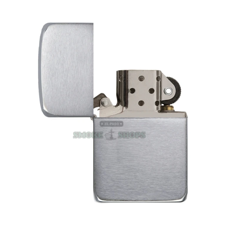 Zippo 1941 Replica windproof lighter in brushed chrome finish, closed, front view