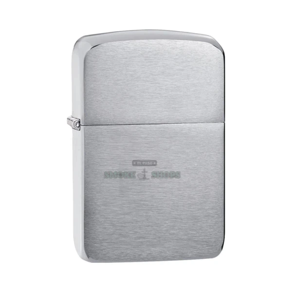 Zippo 1941 Replica windproof lighter in brushed chrome finish, closed, front view