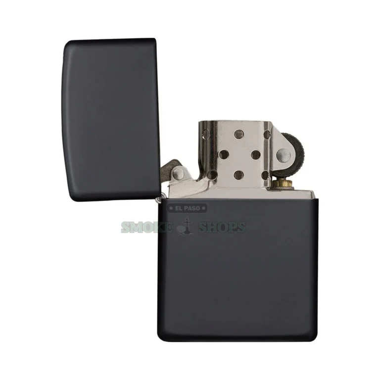 Zippo 218 Classic black matte windproof lighter, closed, front view
