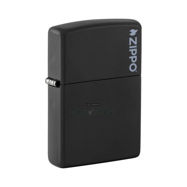 Zippo 218ZL Classic windproof lighter in black matte with the embossed Zippo logo, closed