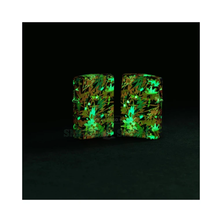 Green matte Zippo 46008 with the full-wrap 540 Color retro pattern shown around the case