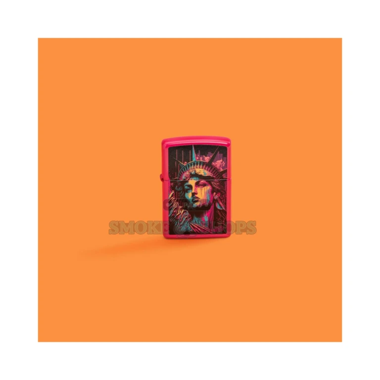 Zippo 48916 American Lady lighter open showing the windproof windscreen chimney and wick