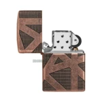 Zippo Armor Geometric 360 Design Antique Copper Windproof Lighter (49036) thumbnail