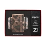 Zippo Armor Geometric 360 Design Antique Copper Windproof Lighter (49036) thumbnail