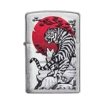 Zippo Asian Tiger Design Windproof Lighter, Brushed Chrome (29889) thumbnail