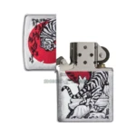 Zippo Asian Tiger Design Windproof Lighter, Brushed Chrome (29889) thumbnail