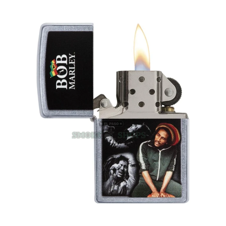 Back of the Zippo Bob Marley Memorable Moments Street Chrome lighter