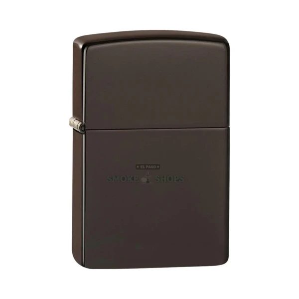 Zippo 49180 Classic windproof lighter in brown matte finish with the stamped Zippo logo, closed