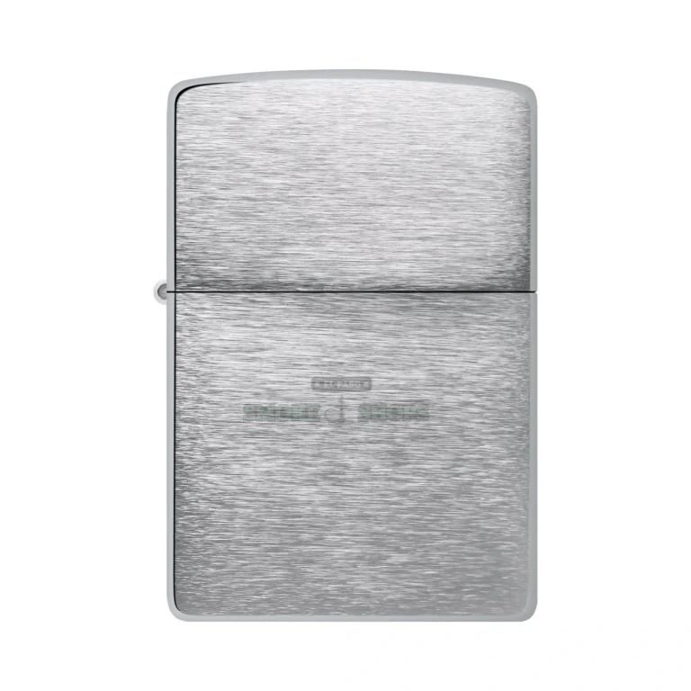 Bottom of the Zippo 200 brushed chrome lighter showing the Zippo stamp