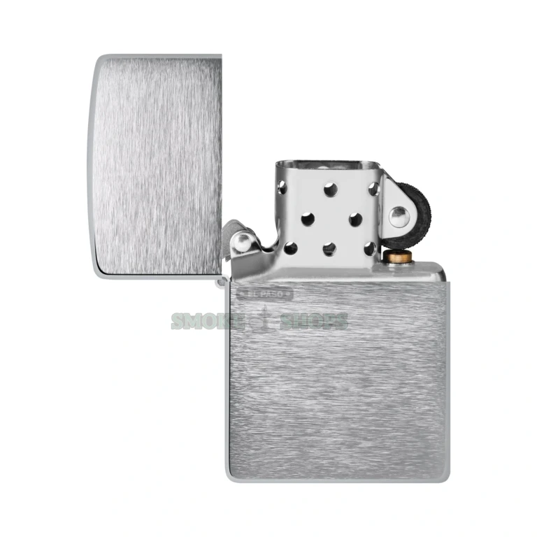 Zippo Classic Brushed Chrome Windproof Lighter model 200 closed, front view