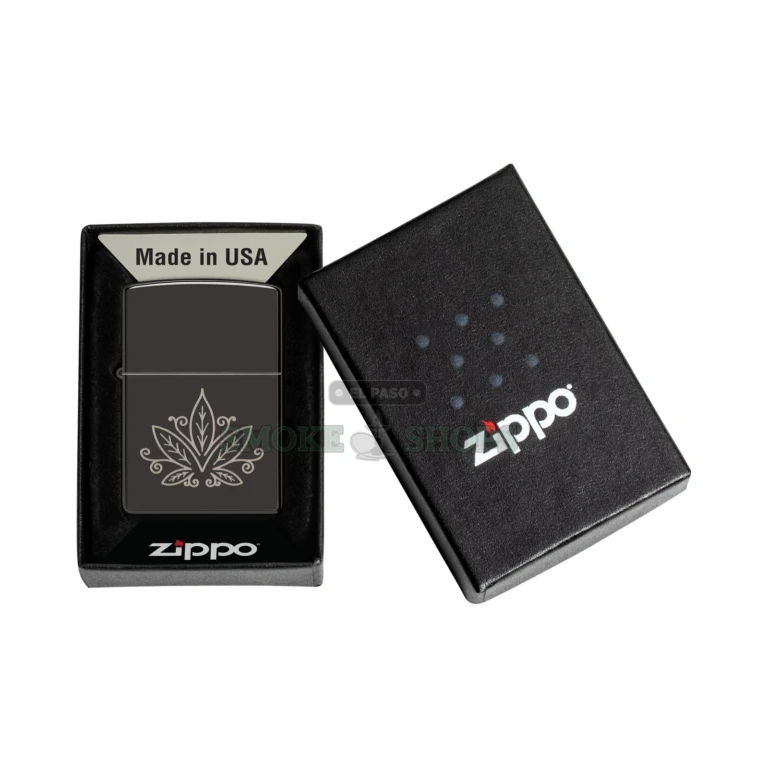 Underside of the genuine Zippo windproof lighter showing the brass case stamp