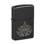 Zippo Cannabis Design Laser-Engraved Lighter, High Polish Black (48926) thumbnail