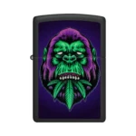 Zippo Cannabis Gorilla Design Black Light Windproof Lighter, Black Matte (48585) thumbnail